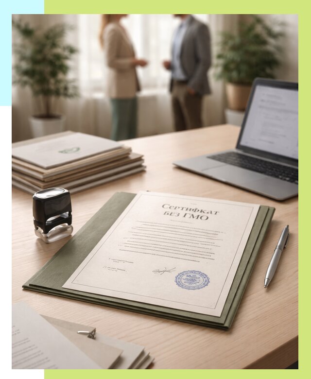 Сертификат без ГМО в Томске от 8195 р. оформить срочно Алешин-Тмс